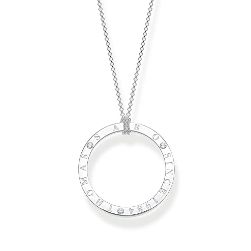 Thomas Sabo Damen Kette Kreis mit weißen Steinen Silber, aus 925er Sterlingsilber mit Zirkonia, Länge 90cm, KE1877-051-14-L90 von THOMAS SABO