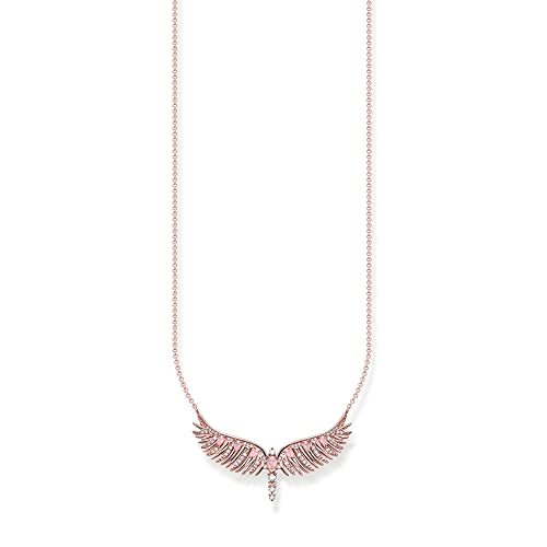 Thomas Sabo Damen Kette Phönix-Flügel mit rosa Steinen roségold, aus 925er Sterlingsilber mit 750er Roségold-Vergoldung und stilisierten Phönix-Flügeln, Länge 45cm, KE2167-323-9-L45V von THOMAS SABO