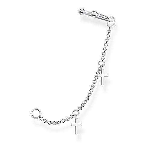 THOMAS SABO Damen Ohrklemme Kreuze silber, 925 Sterlingsilber von THOMAS SABO