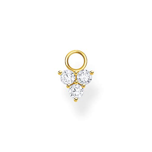 Thomas Sabo Damen Ohrring Anhänger weiße Steine gold, 925 Sterlingsilber von THOMAS SABO