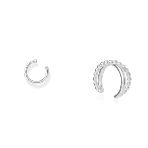 Thomas Sabo Damen Ohrring Ear Cuff 925 Sterling Silber EC0013-001-21 & Damen Ohrring Ear Cuff Kugeln doppel 925 Sterling Silber EC0023-001-21 von THOMAS SABO