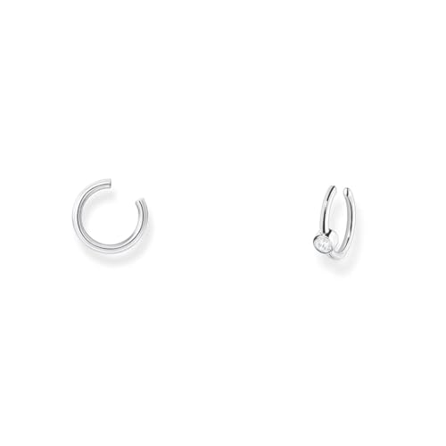 Thomas Sabo Damen Ohrring Ear Cuff 925 Sterling Silber EC0013-001-21 & Damen Ohrring Ear Cuff weißer Stein 925 Sterling Silber EC0018-051-14 von THOMAS SABO