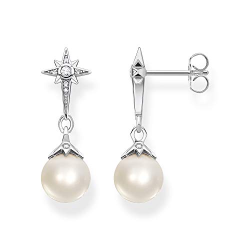 Thomas Sabo Damen Ohrringe Ohrstecker Perle mit Stern 925 Sterling Silber H2118-167-14 von THOMAS SABO