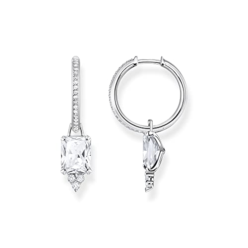 Thomas Sabo Damen Creolen in der Farbe Silber aus 925 Sterlingsilber mit Zirkonia, Größe: 31x9mm, CR672-051-14 von THOMAS SABO