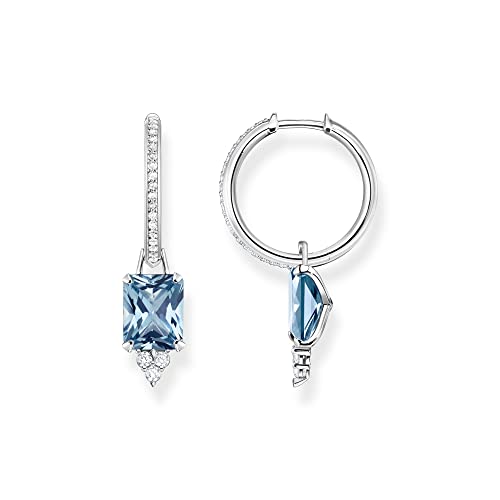 Thomas Sabo Damen Ohrringe aus Sterling-Silber mit Zirkonia-Steinen in Blau und Weiß, CR672-059-1 Thomas Sabo Damen Ohrringe aus Sterling-Silber mit Zirkonia-Steinen in Blau und Weiß, CR672-059-1 von THOMAS SABO