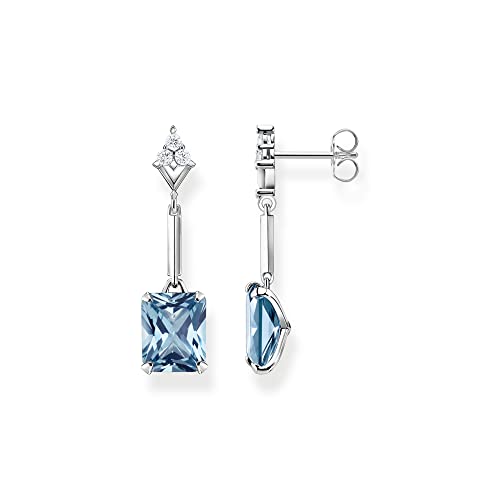 Thomas Sabo Damen Ohrringe aus Sterling-Silber mit Zirkonia-Steinen in Blau und Weiß, H2177-059-1 von THOMAS SABO