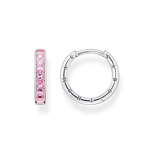 Thomas Sabo Damen Ohrringe aus Sterling-Silber mit Zirkonia-Steinen in Pink, CR668-051-9 von THOMAS SABO