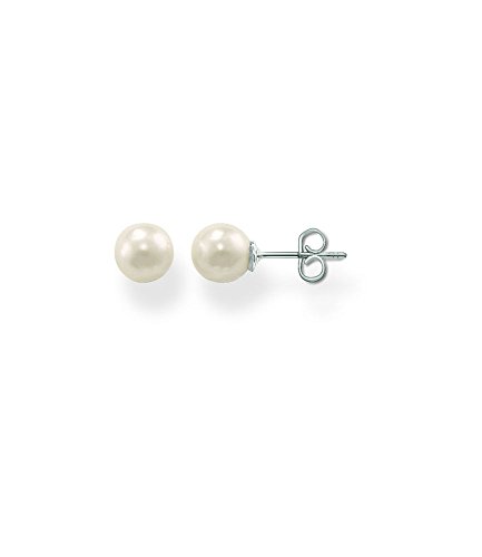 Thomas Sabo Damen-Ohrstecker 925 Silber Perle weiß Ovalschliff - SCH150036 von THOMAS SABO