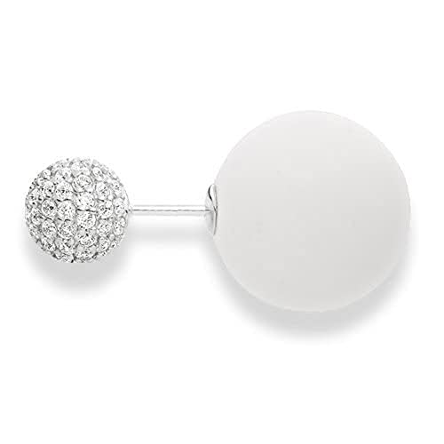 Thomas Sabo Damen-Ohrstecker Glam und Soul "Double Stud Pavé" 925 Silber Zirkonia weiß Achat 1.6 cm - H1915-625-14 von THOMAS SABO