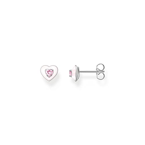 Thomas Sabo Damen Ohrstecker Herz in der Farbe Silber aus 925 Sterlingsilber mit Zirkonia, Größe: 7x8mm, H2247-644-1 von THOMAS SABO