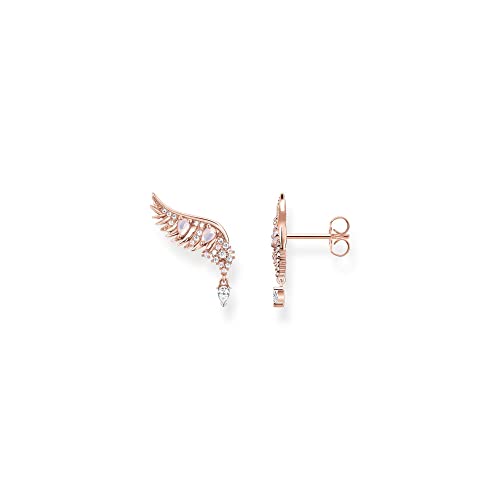 Thomas Sabo Damen Ohrstecker Phönix-Flügel in der Farbe Roségold aus 925 Sterlingsilber mit 750 Roségold Veredelung mit Pinkfarbenem Zirkonia, Größe: 16x23mm, H2247-323-9 von THOMAS SABO