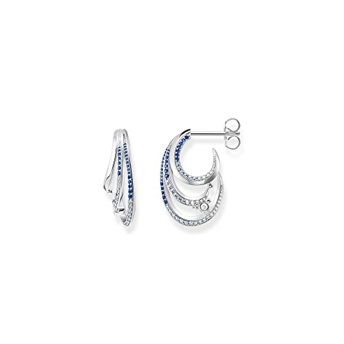 Thomas Sabo Damen Ohrstecker Welle in der Farbe Silber aus 925 Sterlingsilber mit Zirkonia, Größe: 32x18mm, H2230-644-1 von THOMAS SABO