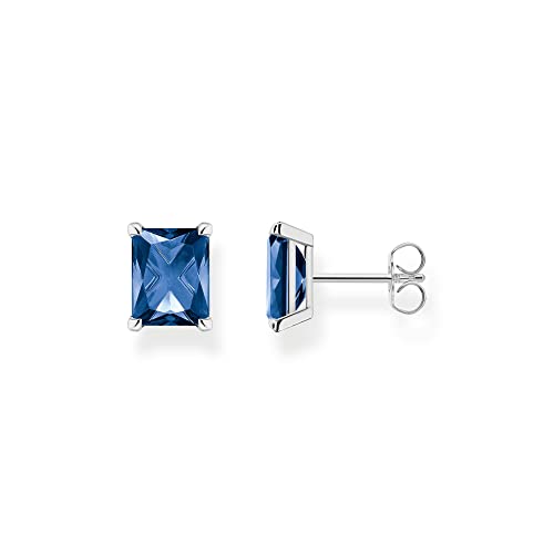 Thomas Sabo Damen Ohrstecker in der Farbe Silber aus 925 Sterlingsilber mit blauem Zirkonia, Größe: 11x8mm, H2201-699-1 von THOMAS SABO