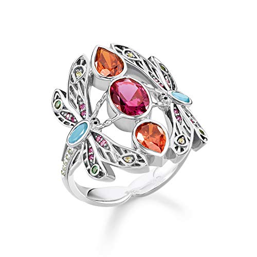 Thomas Sabo Damen-Ring Libelle 925er Sterlingsilber geschwärzt TR2228-340-7-52 von THOMAS SABO