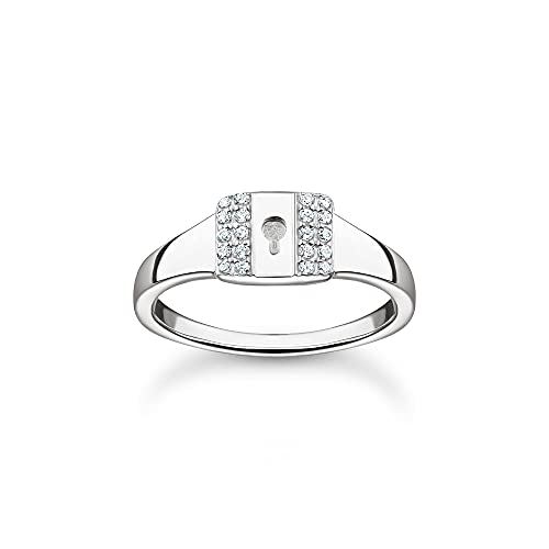 THOMAS SABO Damen Ring Schloss weiße Steine925 Sterlingsilber TR2372-051-14 von THOMAS SABO