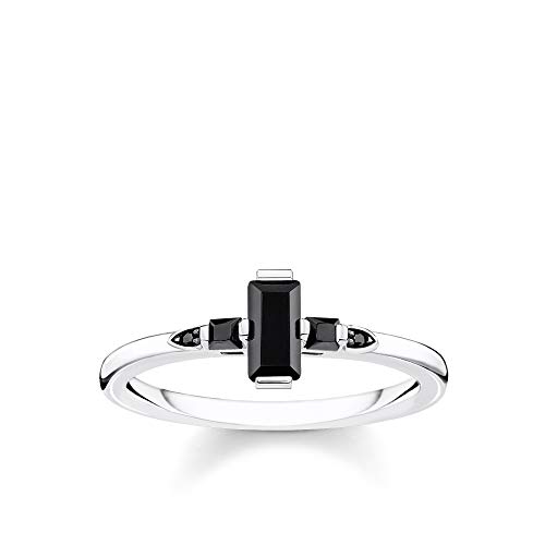 Thomas Sabo Damen-Ring Stein Baguette-Schliff schwarz 925 Sterlingsilber TR2266-643-11-52 von THOMAS SABO