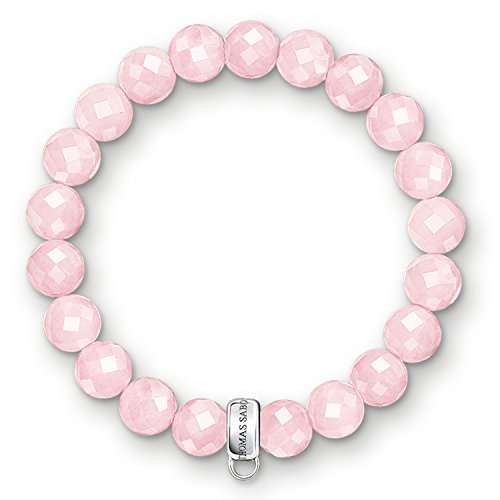 Thomas Sabo Damen Charm-Armband Rosenquarz Charm Club 925 Sterling Silber X0191-034-9 von THOMAS SABO
