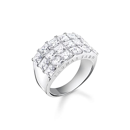 THOMAS SABO Damen-Silberring Weiße Steine Pavé TR2359-051-14-58 Ringgröße 58/18,5 von THOMAS SABO