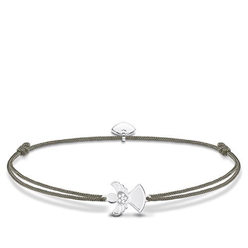 Thomas Sabo Damen Stoffarmband Grün Little Secret Engel 925 Sterling Silber LS037-401-5-L20v von THOMAS SABO