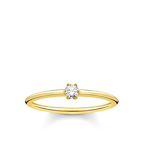 THOMAS SABO Ring weißer Stein gold vergoldetes Silber TR2312-414-14-58 von THOMAS SABO