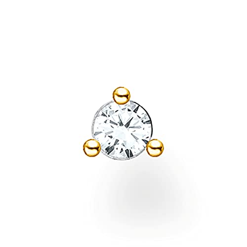 Thomas Sabo Damen Einzel Ohrstecker Gold weißer Stein 925 Sterlingsilber H2197-414-14 von THOMAS SABO