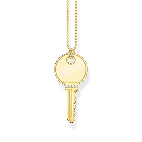 Thomas Sabo Sabo Halskette mit Anhänger in Form eines Schlüssels mit Zirkonia Steinen in Sterling Silber mit 750er Gelbgold-Vergoldung, KE2131-414-14-L50V Thomas Sabo Sabo Halskette mit Anhänger in Form eines Schlüssels mit Zirkonia Steinen in Sterling Silber mit 750er Gelbgold-Vergoldung, KE2131-414-14-L50V von THOMAS SABO