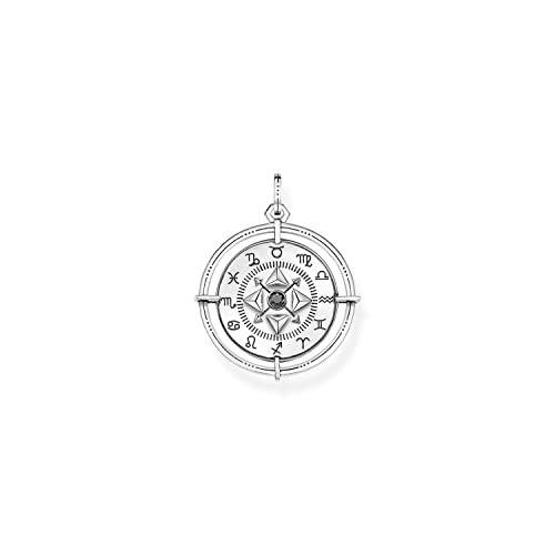 Thomas Sabo Herren Amulett Elements of Nature, mit schwarzen Zirkoniasteinen, 925er Sterlingsilber geschwärzt, Maße: 36 x 28 mm, PE907-643-11 von THOMAS SABO