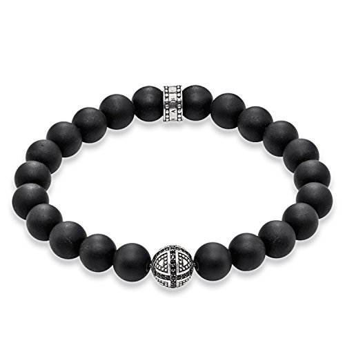 Thomas Sabo Herren Armband Obsidian schwarz Rebel at Heart 925 Sterling Silber A1355-705-11 von THOMAS SABO