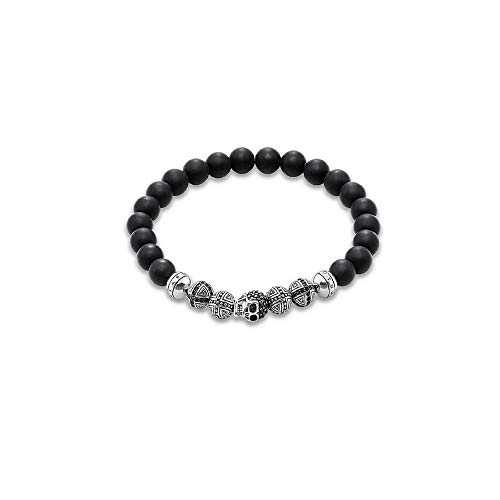 Thomas Sabo Herren Armband Totenkopf Obsidian schwarz Rebel at Heart 925 Sterling Silber A1099-159-11 Thomas Sabo Herren Armband Totenkopf Obsidian schwarz Rebel at Heart 925 Sterling Silber A1099-159-11 von THOMAS SABO