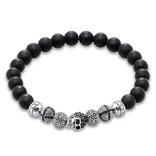 Thomas Sabo Herren Armband Totenkopf Rebel at Heart Schwarz 925 Sterling Silber A1099-159-11 Thomas Sabo Herren Armband Totenkopf Rebel at Heart Schwarz 925 Sterling Silber A1099-159-11 von THOMAS SABO