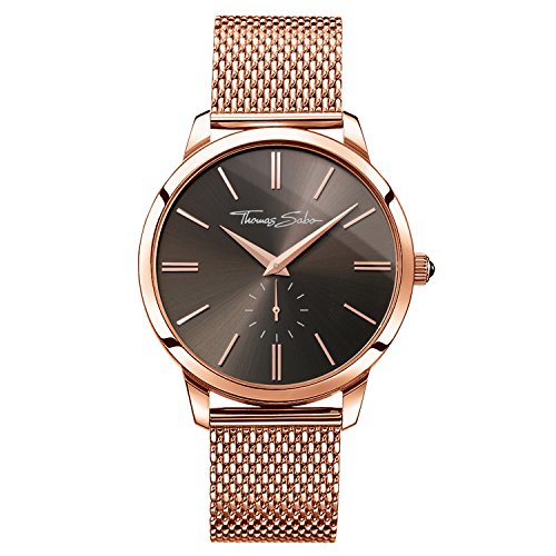 Thomas Sabo Herren Armbanduhr Rebel Spirit Roségold Braun Analog Quarz Edelstahl WA0177-265-206-42 MM von THOMAS SABO