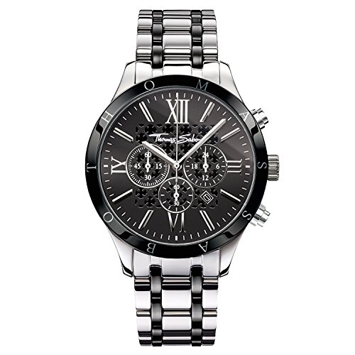 Thomas Sabo Herren Armbanduhr Rebel Urban Analog Quarz Edelstahl WA0139-222-203-43 MM von THOMAS SABO