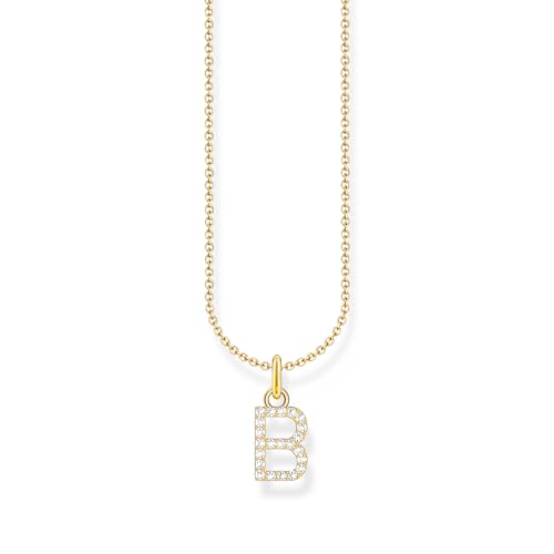 THOMAS SABO Halskette Buchstabe B vergoldetes Silber mit Zirkonia KE2241-414-14 THOMAS SABO Halskette Buchstabe B vergoldetes Silber mit Zirkonia KE2241-414-14 von THOMAS SABO