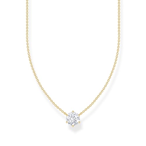 Thomas Sabo Kette mit weißem Zirkonia-Anhänger vergoldetes Silber KE2210-414-14 Thomas Sabo Kette mit weißem Zirkonia-Anhänger vergoldetes Silber KE2210-414-14 von THOMAS SABO