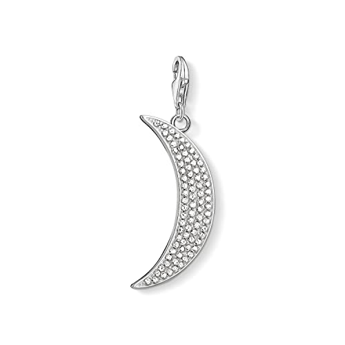 THOMAS SABO Damen-Charm-Anhänger Mond Pave Charm Club 925 Sterling Silber Y0009-051-1 von THOMAS SABO