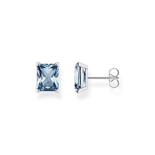 Thomas Sabo Ohrstecker mit Aqua-Stein aus 925er Sterling-Silber, Höhe: 11mm, H2201-009-1 von THOMAS SABO