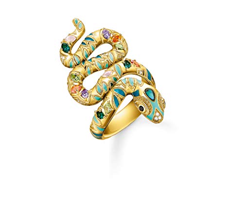 Thomas Sabo Ring, Größe 56, Glam & Soul, 925 Sterlingsilber, im Schlangendesign, vergoldet, von THOMAS SABO