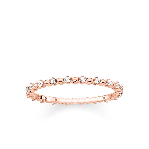 Thomas Sabo Ring Dots Roségold, Größe 48, Sterlingsilber und Zirkonia, TR2153-416-14 von THOMAS SABO