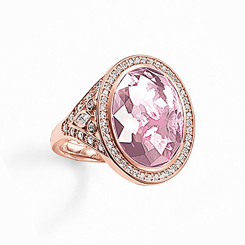 Thomas Sabo Ring TR2022-633-9 Sterling Silber Rosègold synth. Korund pink RingSize 54 (17.2) von THOMAS SABO