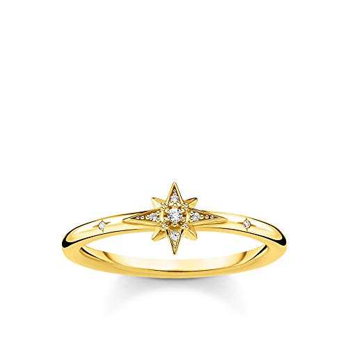 THOMAS SABO Ring Stern mit Steinen gold vergoldetes Silber TR2317-414-14-56 von THOMAS SABO