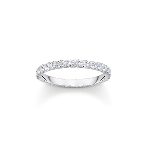 THOMAS SABO Ring in zartem Design mit weißen Steinen Recyceltes 925 Sterling Silber Zirkonia, Größe 50, TR2467-051-14-50 von THOMAS SABO
