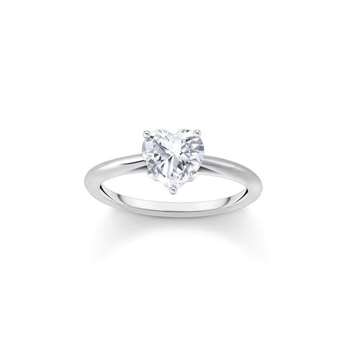 THOMAS SABO Ring mit weißem Stein in Herzform Recyceltes 925 Sterling Silber Zirkonia, Größe 60, TR2476-051-14-60 THOMAS SABO Ring mit weißem Stein in Herzform Recyceltes 925 Sterling Silber Zirkonia, Größe 60, TR2476-051-14-60 von THOMAS SABO