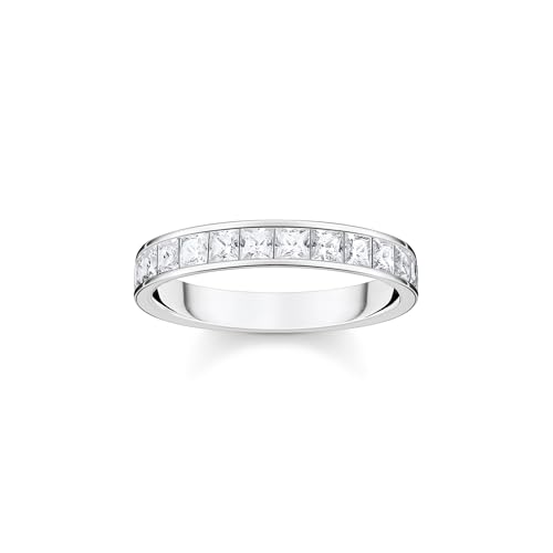 THOMAS SABO Ring weiße Steine Pavé Silber Recyceltes 925 Sterling Silber Zirkonia, Größe 52, TR2358-051-14-52 von THOMAS SABO