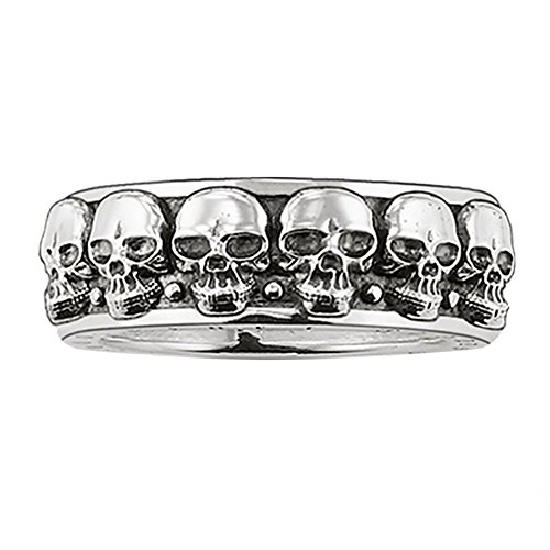 THOMAS SABO Silber-Ring Totenköpfe TR1878-001-12-58 Ringgröße 58/18,5 von THOMAS SABO