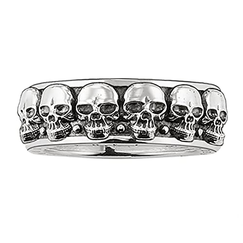 THOMAS SABO Silber-Ring Totenköpfe TR1878-001-12-66 Ringgröße 66/21,0 von THOMAS SABO