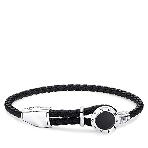 Thomas Sabo Herren Armband Leder Schwarz 925 Sterling Silber A1864-982-11-L25v von THOMAS SABO