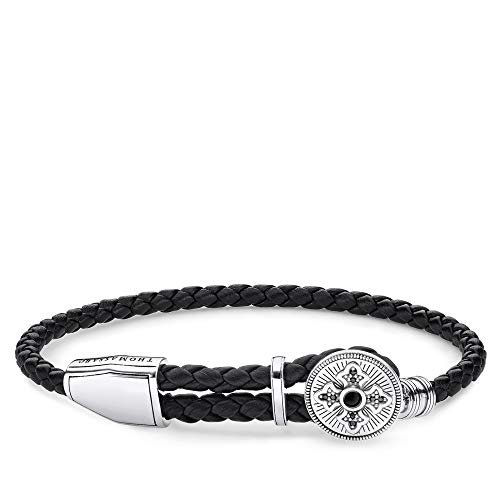 Thomas Sabo Unisex-Lederarmband Kreuz 925er Sterlingsilber geschwärzt A1861-949-11-L25v von THOMAS SABO