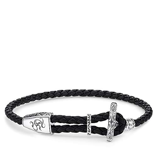 Thomas Sabo Unisex-Lederarmband Ornament 925er Sterlingsilber geschwärzt A1859-682-11-L25v von THOMAS SABO