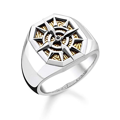 Thomas Sabo Unisex-Ring Kompass gold 925 Sterlingsilber gelbgold vergoldet TR2278-849-7-66 von THOMAS SABO