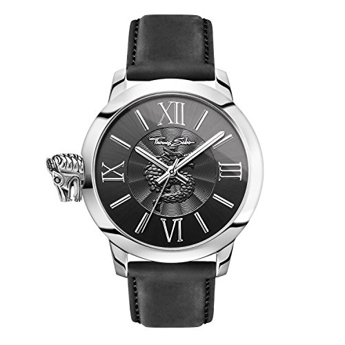 THOMAS SABO Herren Analog Quarz Uhr mit Leder Armband WA0295-218-203-46 mm THOMAS SABO Herren Analog Quarz Uhr mit Leder Armband WA0295-218-203-46 mm von THOMAS SABO